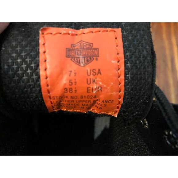 Harley Davidson Leather Black Boots Size 7.5 main image 4